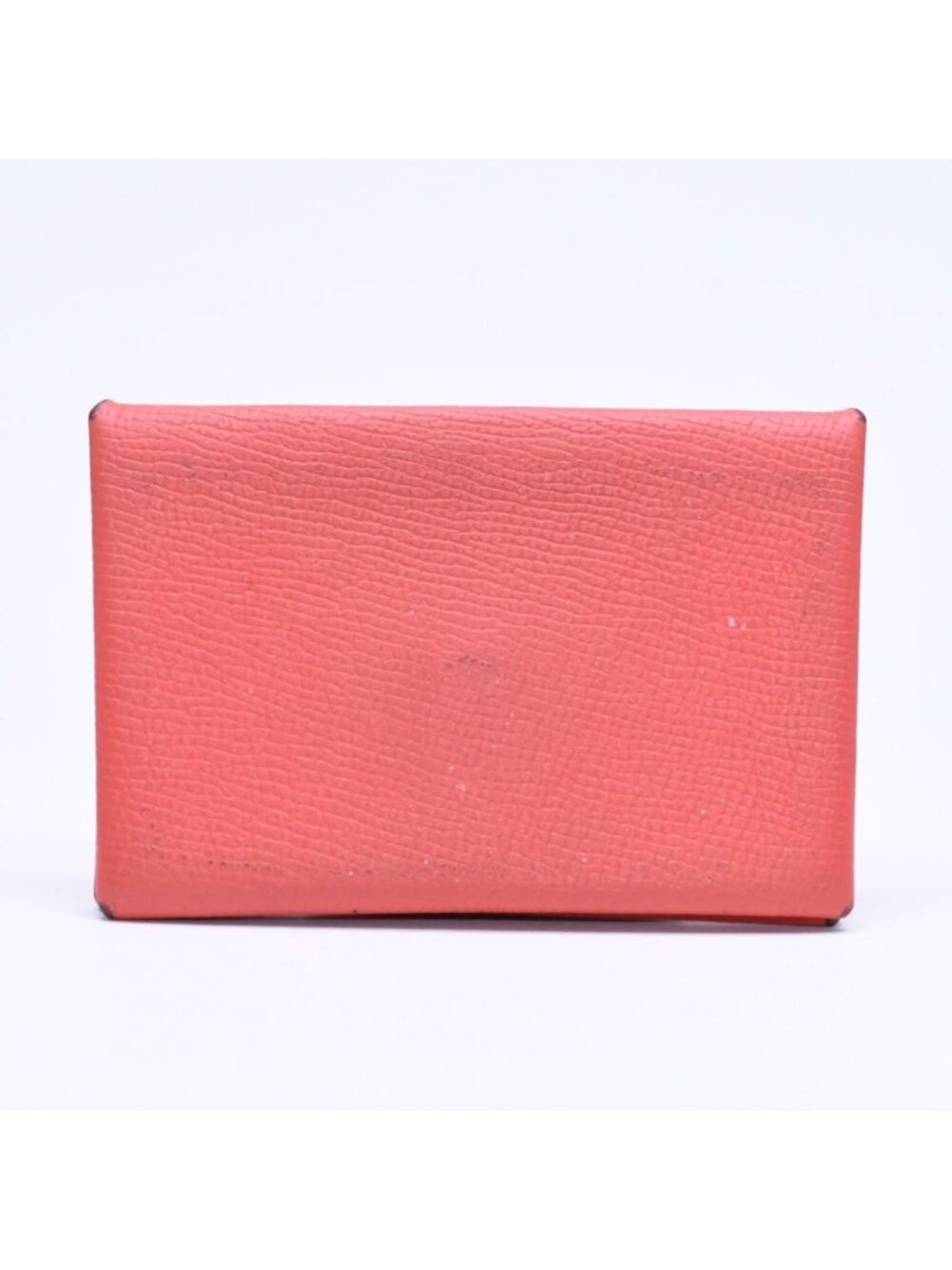 Hermes Calvi Card Case Coin Purse Rose Jaipur Veau Epsom Silver